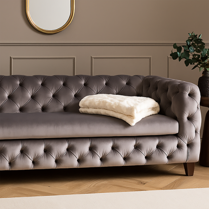 Sofa Desire 3-Seater velvet grey Kare Design