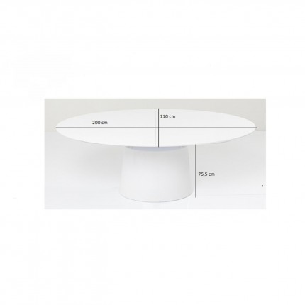 Table à rallonge Benvenuto ovale blanc verni Kare Design