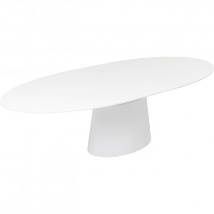 Table à rallonge Benvenuto ovale blanc verni Kare Design