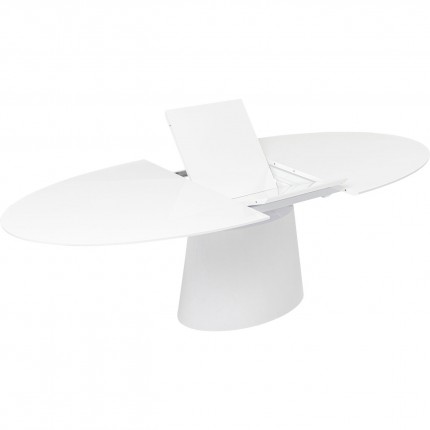 Table à rallonge Benvenuto ovale blanc verni Kare Design