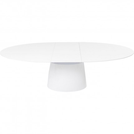 Table à rallonge Benvenuto ovale blanc verni Kare Design