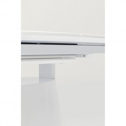 Table à rallonge Benvenuto ovale blanc verni Kare Design