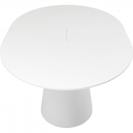Table à rallonge Benvenuto ovale blanc verni Kare Design