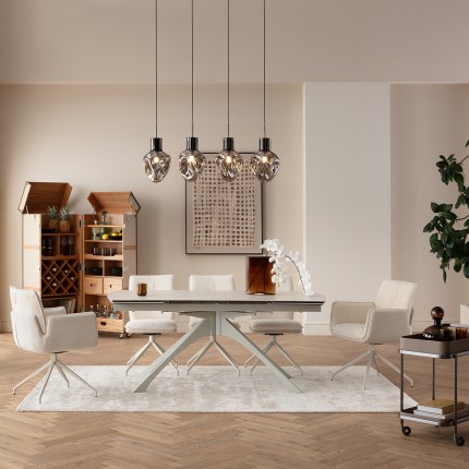 Table à rallonges Lana 260x90cm beige Kare Design
