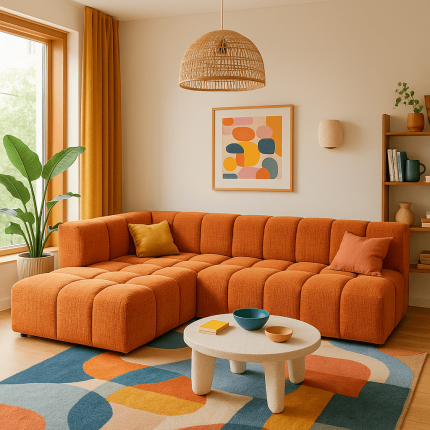 Corner Sofa Belami orange left Kare Design