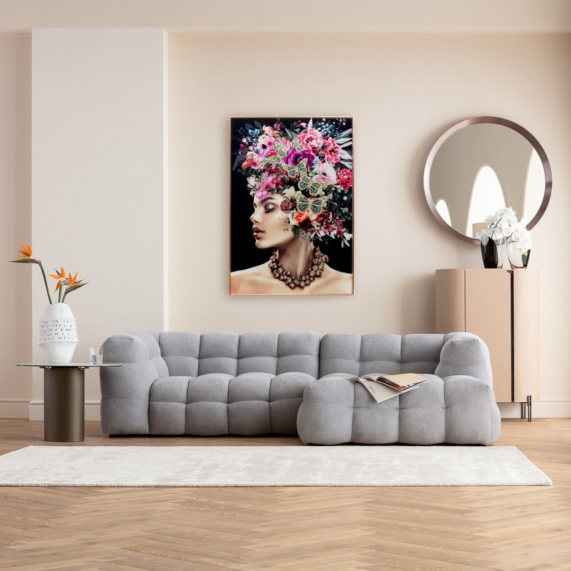 Tableau femme fleurs et papillons - Muse Glamour - Kare Design