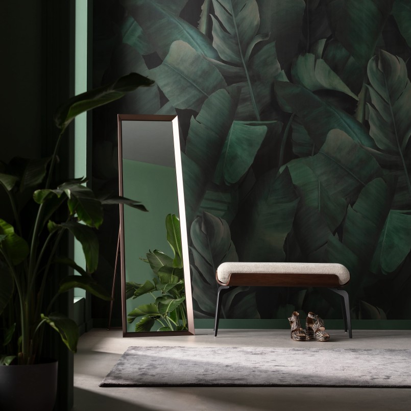 Banc 2/3 places en polyester tressé et hêtre - Marc - Kare Design