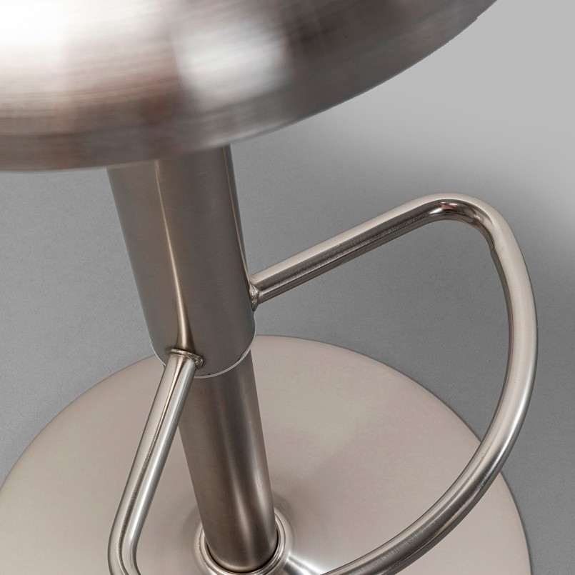 Tabouret de bar réglable en acier argenté - Kalea - Kare Design