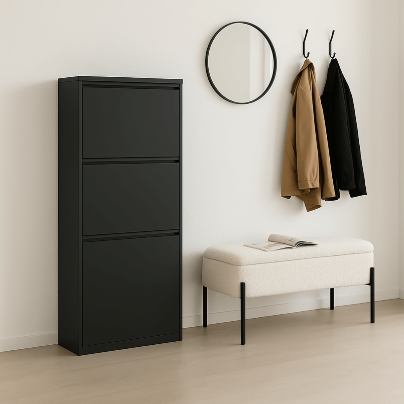 Shoe Container Caruso black 3 drawers Kare Design