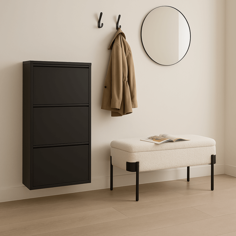 Shoe Container Caruso black 3 drawers Kare Design