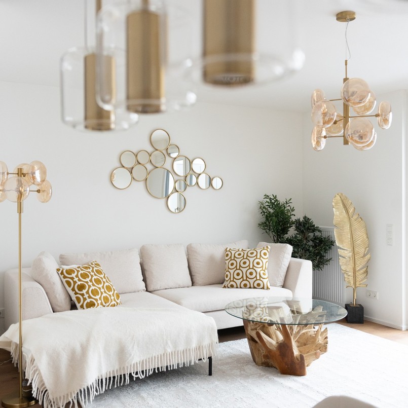 Coussin jaune et blanc - Catena - Kare Design