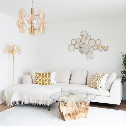 Coussin Catena Chain jaune et blanc Kare Design