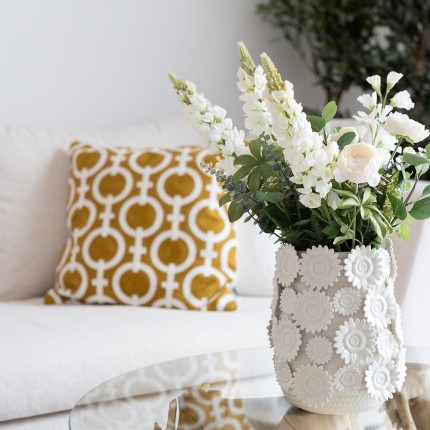 Coussin Catena Chain jaune et blanc Kare Design