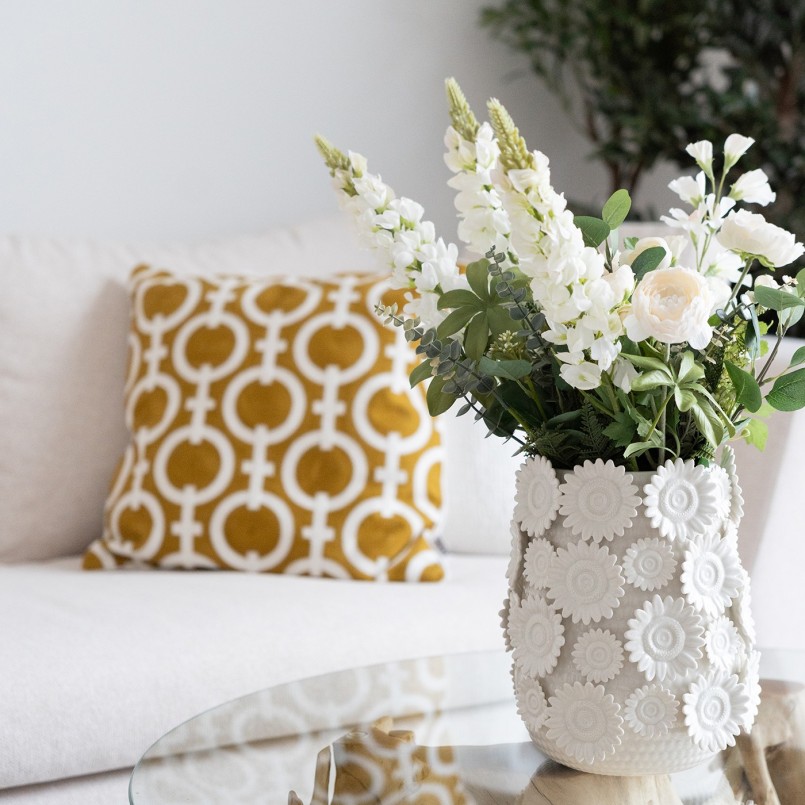 Coussin jaune et blanc - Catena - Kare Design