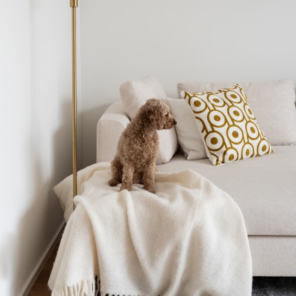 Coussin Catena Chain jaune et blanc Kare Design