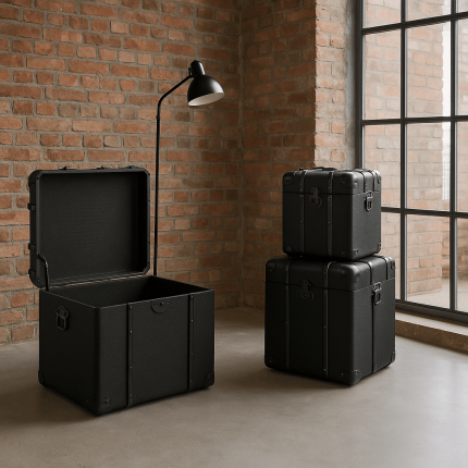 Coffres Voyage noirs set de 3 Kare Design