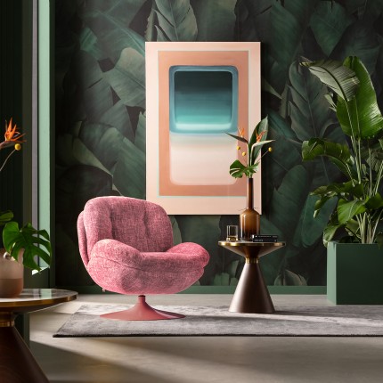 Fauteuil pivotant Cosy rose Kare Design Fauteuil pivotant Cosy rose Kare Design