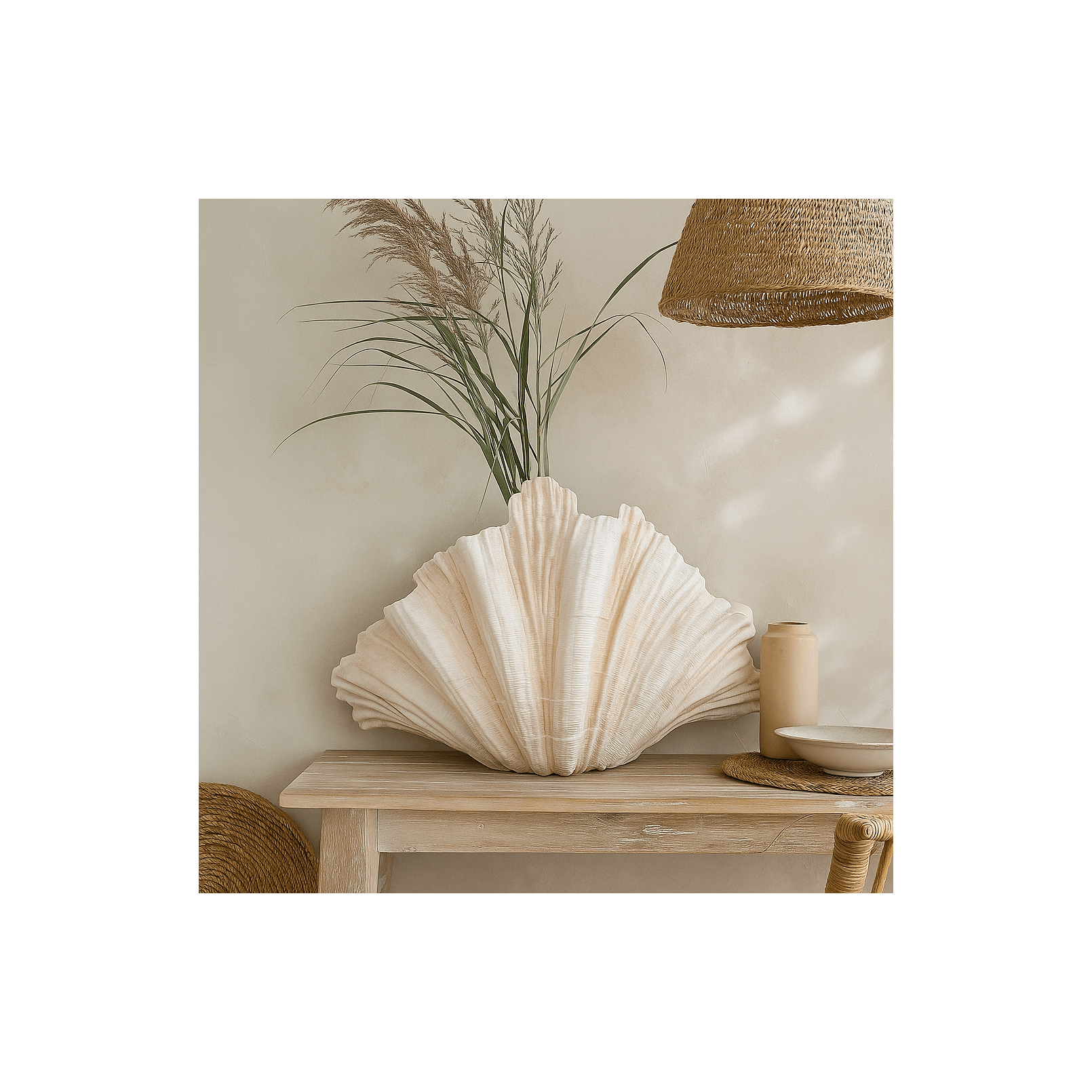White shell vase - Concha