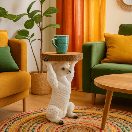 Table d'appoint Animal alpaca blanc Kare Design