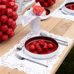 Red porcelain plates set of 6 - Colorino - Kare Design