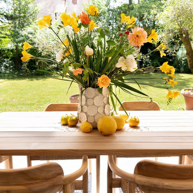 Vase tournesols blancs en porcelaine - Kare Design