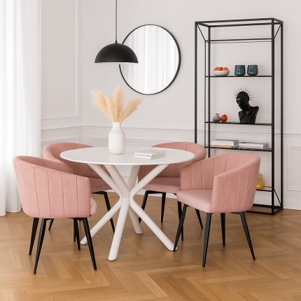 Chaise avec accoudoirs pivotante Merida rose Kare Design Chaise avec accoudoirs pivotante Merida rose Kare Design