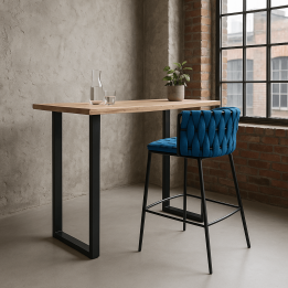 Black steel and wood bar table - Symphony - Kare Design