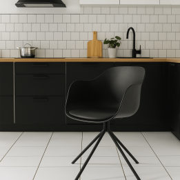 Chaise avec accoudoirs pivotante design noire - Bel Air - Kare Design