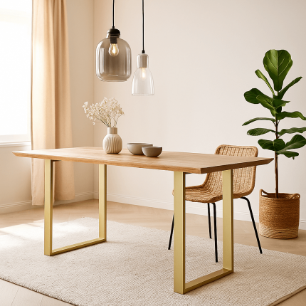 Table Symphony 200x100cm acacia gold Kare Design Table Symphony 200x100cm acacia gold Kare Design