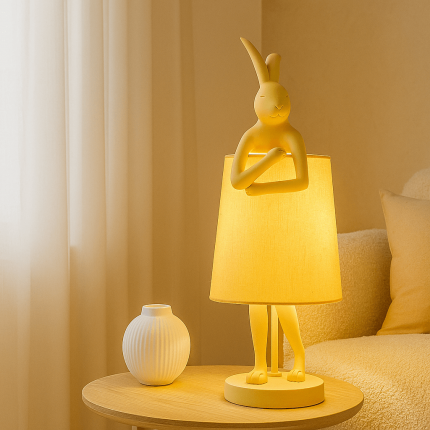 Table Lamp Animal rabbit 50cm beige and peach Kare Design