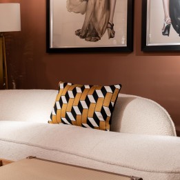 Coussin doré, noir et blanc - Scale - Kare Design