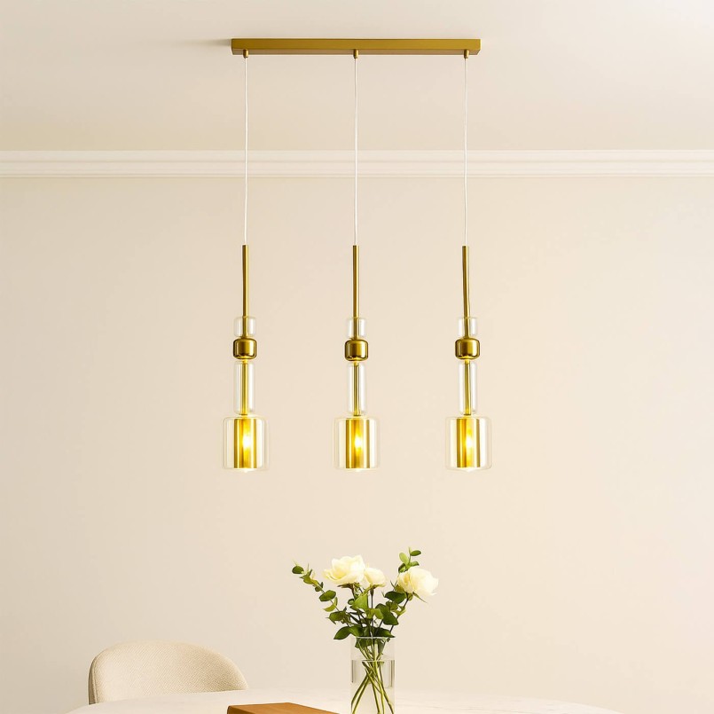 Glass and gold-plated steel suspension - Candy Bar - Kare Design