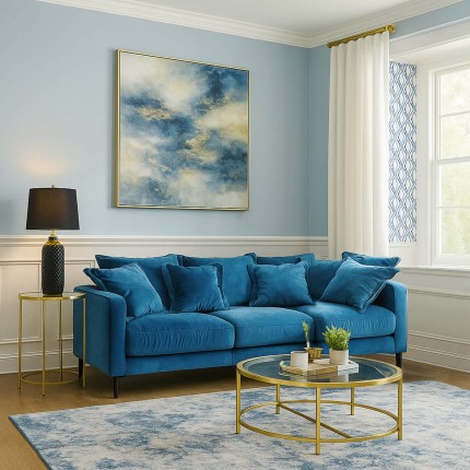 Sofa Lullaby XL velvet blue Kare Design Sofa Lullaby XL velvet blue Kare Design