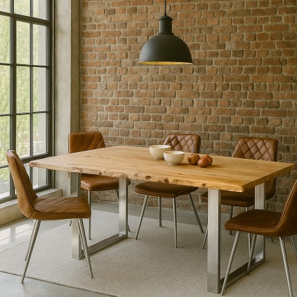 Table Harmony 180x90cm acacia chrome Kare Design