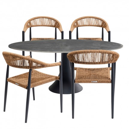 Outdoor set Possibilita table 180cm and 4 chairs nature Kare Design
