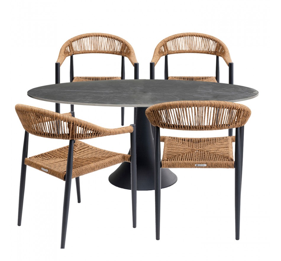 Ensemble de jardin Possibilita table 180cm et 4 chaises nature Kare Design Ensemble de jardin Possibilita table 180cm et 4 chaises nature Kare Design