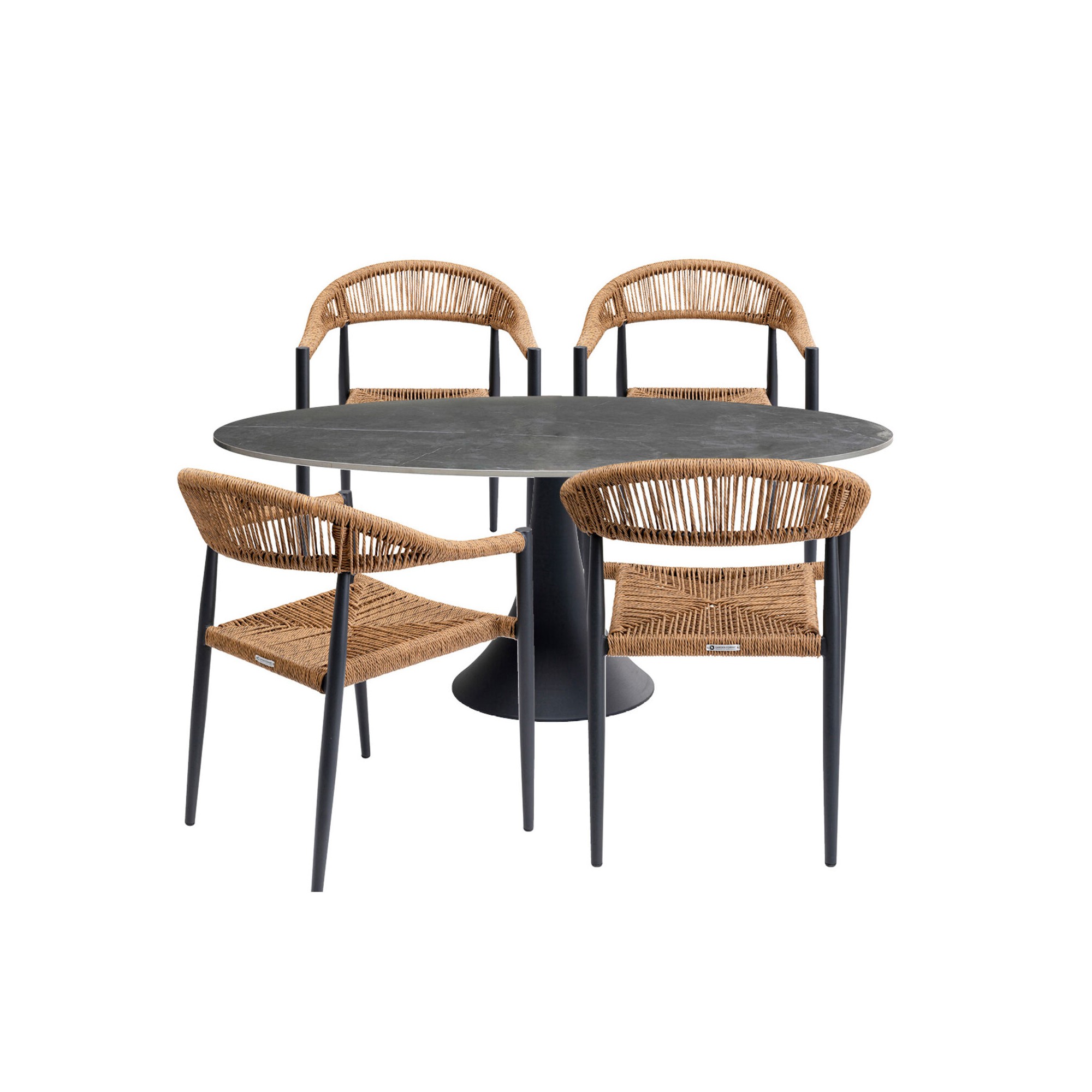Ensemble de jardin Possibilita table 180cm et 4 chaises nature Kare Design