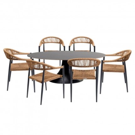 Ensemble de jardin Possibilita table 220cm et 6 chaises nature Kare Design