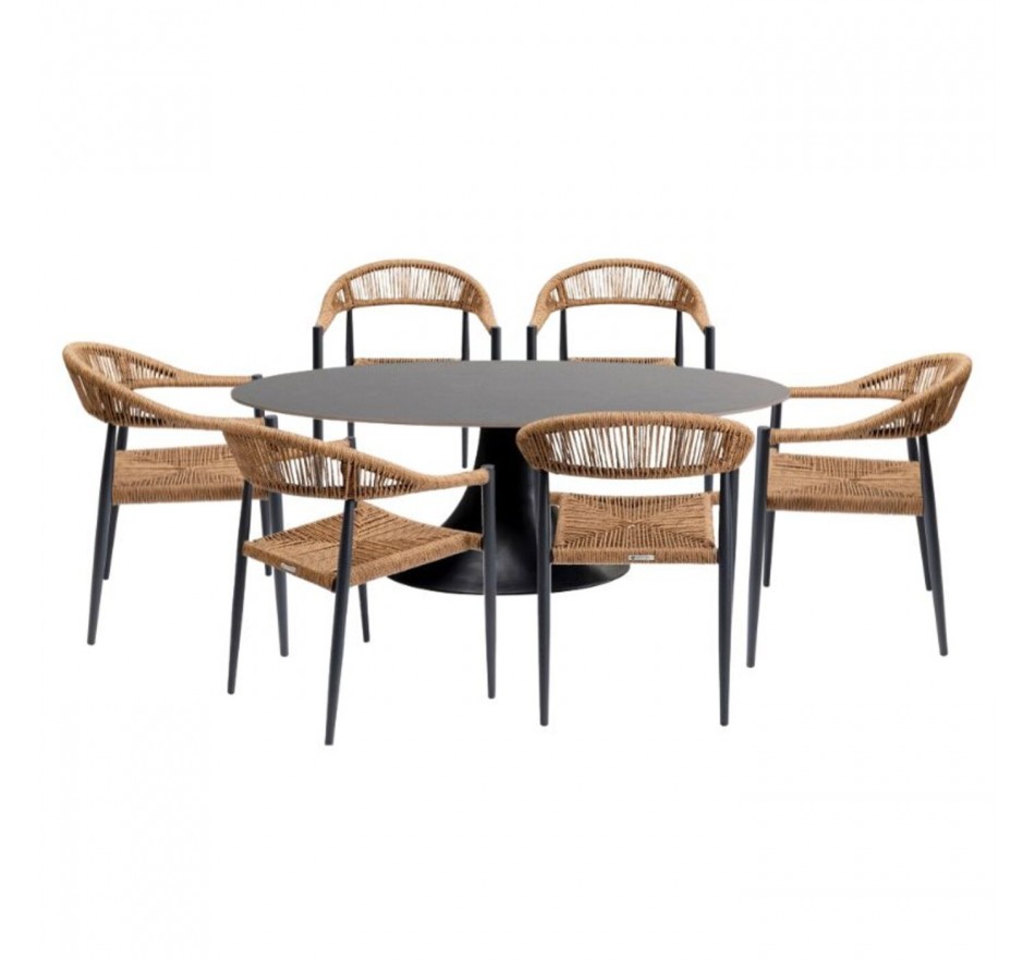 Ensemble de jardin Possibilita table 220cm et 6 chaises nature Kare Design Ensemble de jardin Possibilita table 220cm et 6 chaises nature Kare Design