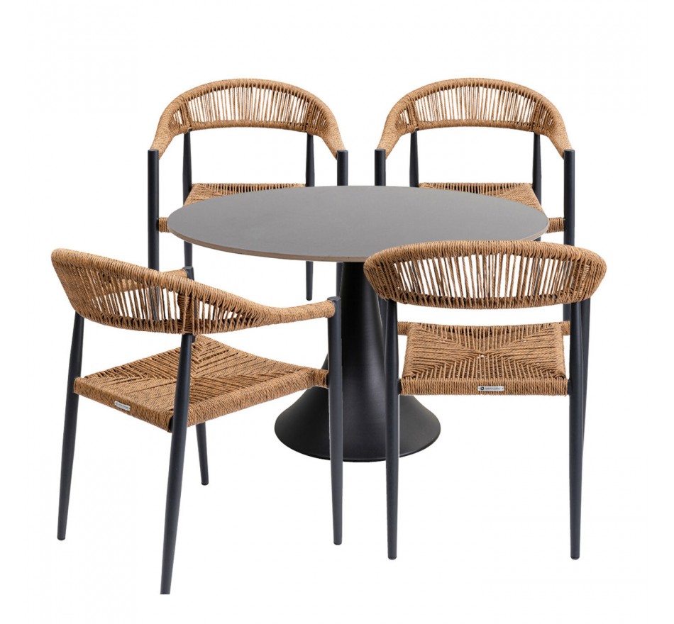 Ensemble de jardin Possibilita table 120cm et 4 chaises nature Kare Design Ensemble de jardin Possibilita table 120cm et 4 chaises nature Kare Design