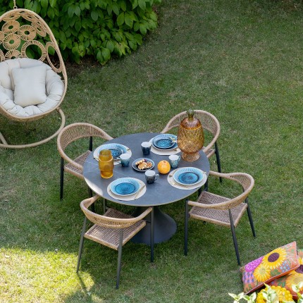 Ensemble de jardin Possibilita table 180cm et 4 chaises nature Kare Design