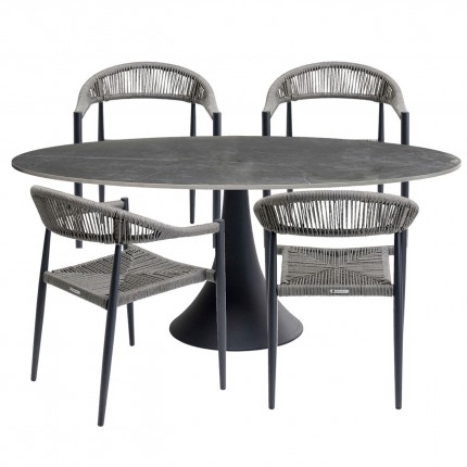 Outdoor set Possibilita table 180cm and 4 chairs grey Kare Design