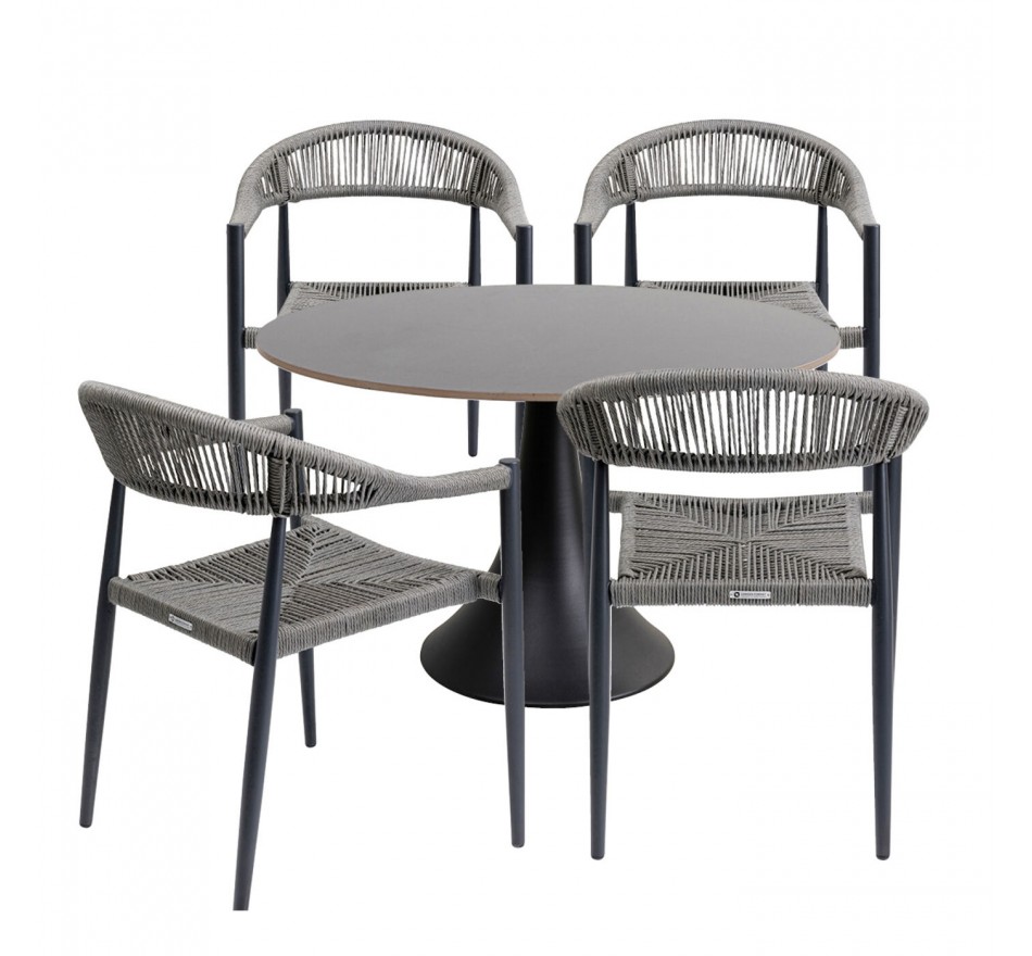 Outdoor set Possibilita table 120cm and 4 chairs grey Kare Design Outdoor set Possibilita table 120cm and 4 chairs grey Kare Design