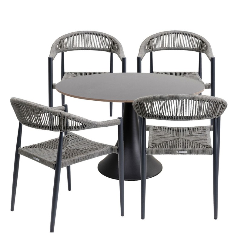 Outdoor set Grande Possibilita table 120cm and 4 chairs grey Kare Design