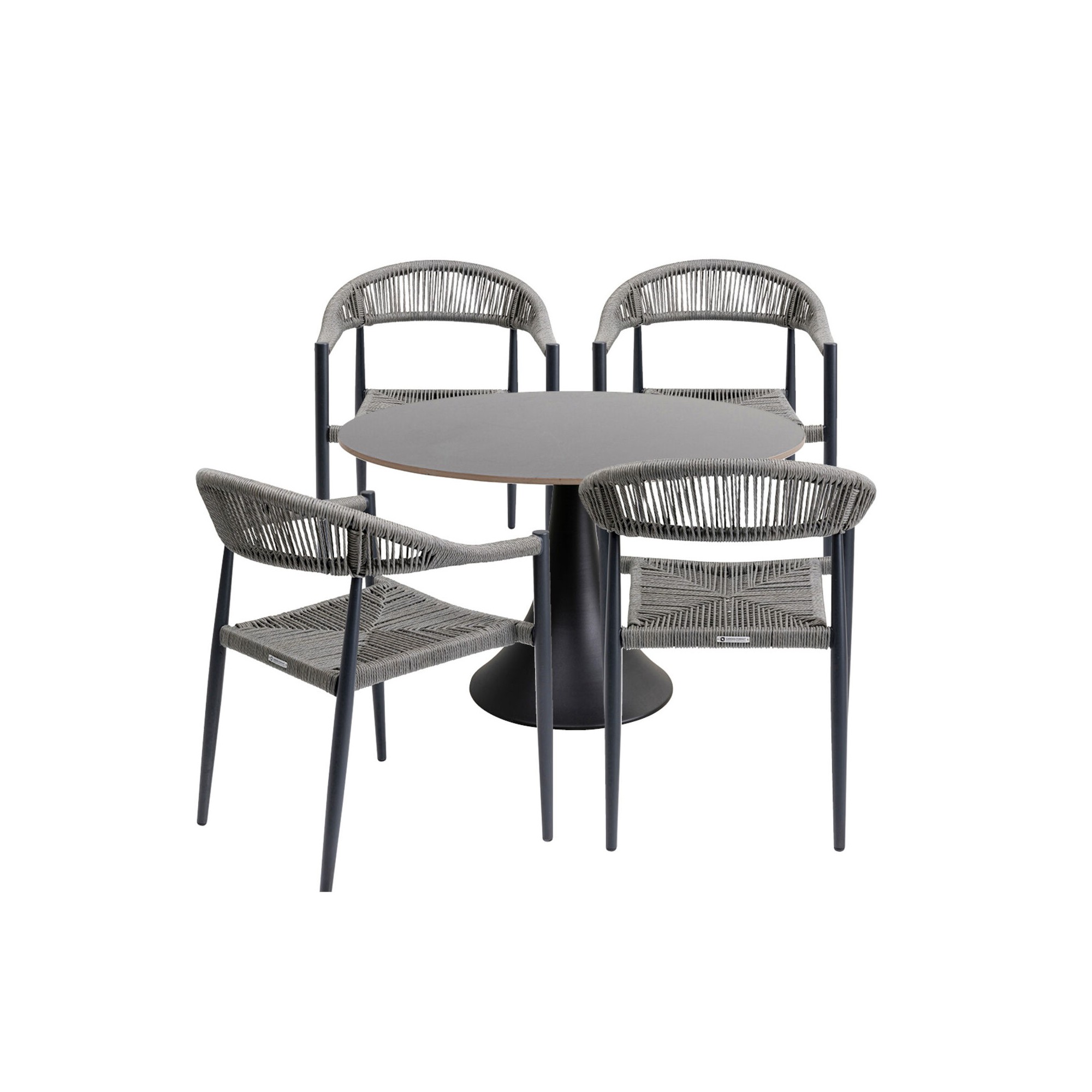 Ensemble de jardin Possibilita table 120cm et 4 chaises grises Kare Design