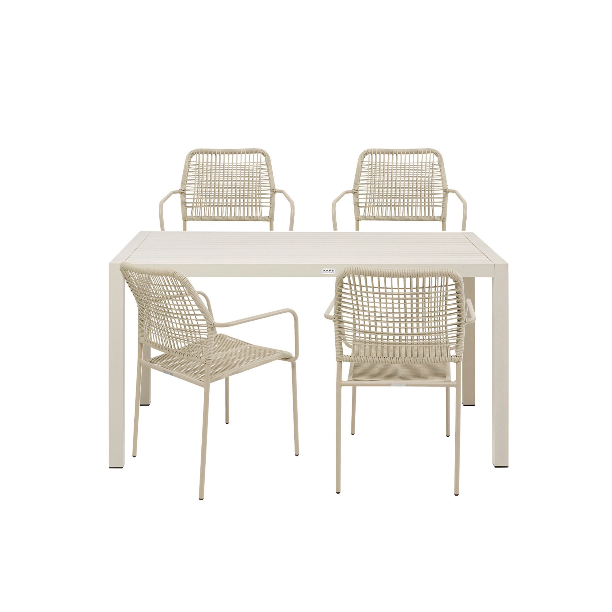 Outdoor set Madagascar table and 4 chairs grey Kare Design