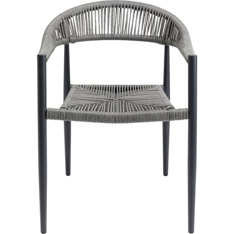 Outdoor set Grande Possibilita table 120cm and 4 chairs grey Kare Design