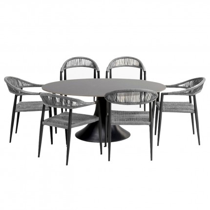 Outdoor set Possibilita table 220cm and 6 chairs grey Kare Design