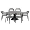 Outdoor set Grande Possibilita table 220cm and 6 chairs grey Kare Design