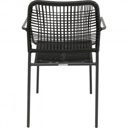 Ensemble de jardin Madagascar table et 4 chaises noires Kare Design
